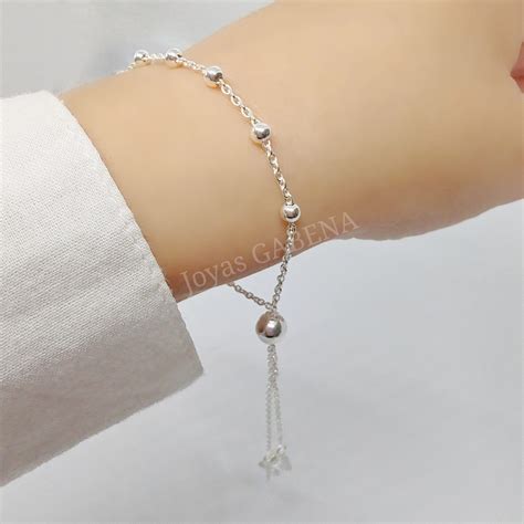 Pulsera Denario Cruz Y Medalla Ajustable Plata Joyas Gabena