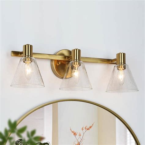 Uolfin Transitional Bathroom Gold Vanity Light 21 5 In 3 Light Modern