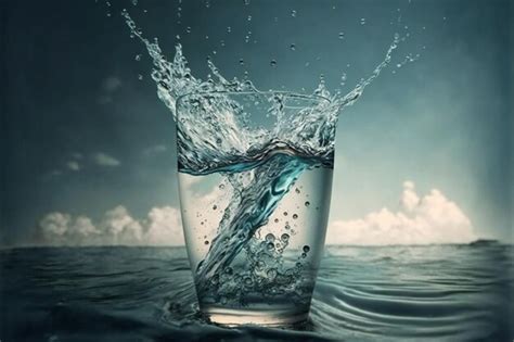 Premium Photo | Water glass creative digital illustration painting