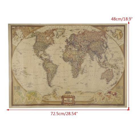 Vintage Retro Matte Kraft Paper World Map Antique Vicedeal