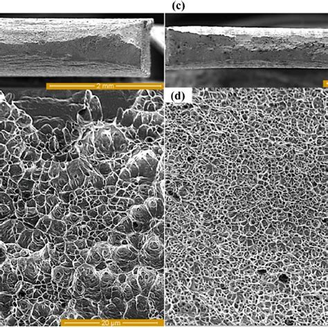Overview and detailed view of the fracture surface of welded specimens ... 