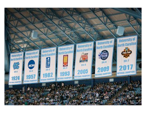 UNC Chapel Hill Tar Heels Basketball National Championship Banners ...