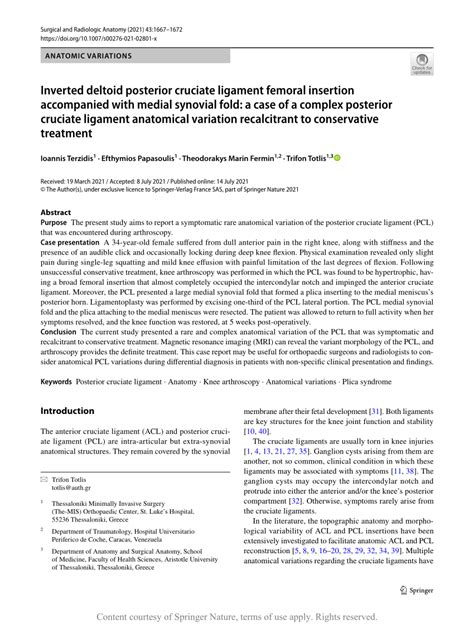 Inverted Deltoid Posterior Cruciate Ligament Femoral Insertion