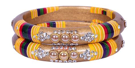 Buy Sukriti Rajasthan Style Traditional Golden Lac Bangles For Women