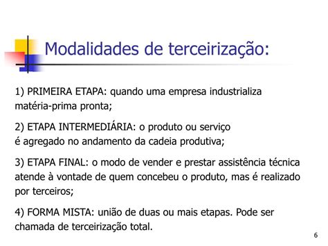 PPT Decisões sobre terceirização de atividades PowerPoint