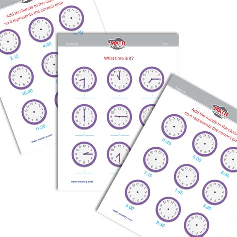 Time And Clock Telling Time Worksheets For Prek K Ages 5 Math Country