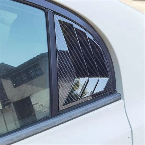 X Carbon Fiber Side Vent Window Scoop Louver Covers For Honda Civic