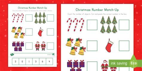 Christmas Number Match Up Activity Teacher Made