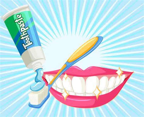 Tema Dental Con Cepillo De Dientes Y Pasta 293355 Vector En Vecteezy