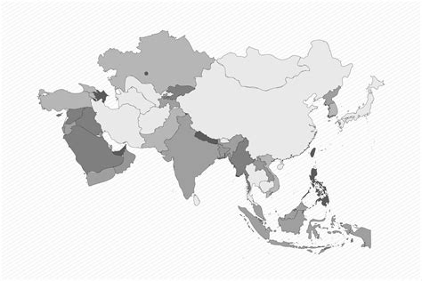 Mapa Gris Del Vector De Asia Ilustracion Del Vector Ilustracion De