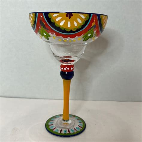 Pier 1 Dining Pier Imports Hand Painted 15 Ounce Margarita Glass Poshmark