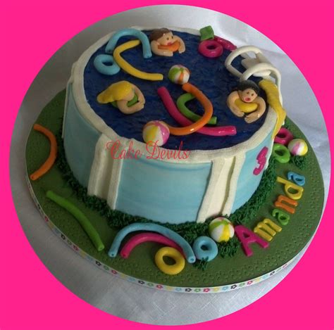 Pool Party Cake Topper Kit - Fondant, Handmade Edible, Beach ball cake toppers, pool party cake ...