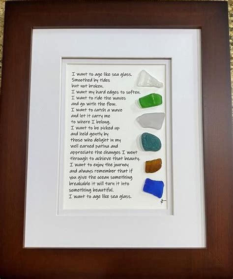 Beach Glass Art Sea Glass Poem Real Beachsea Glass Beach Glass Art Glass Art Sea Glass Diy