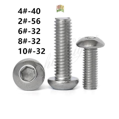 20pcs Unc 2 56 4 40 6 32 8 32 Us Coarse Thread 304 Stainless Steel