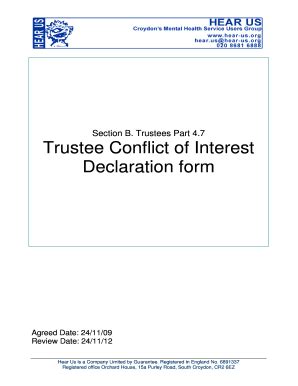 Trustee Conflict Of Interest Declaration Form Fill Online Printable