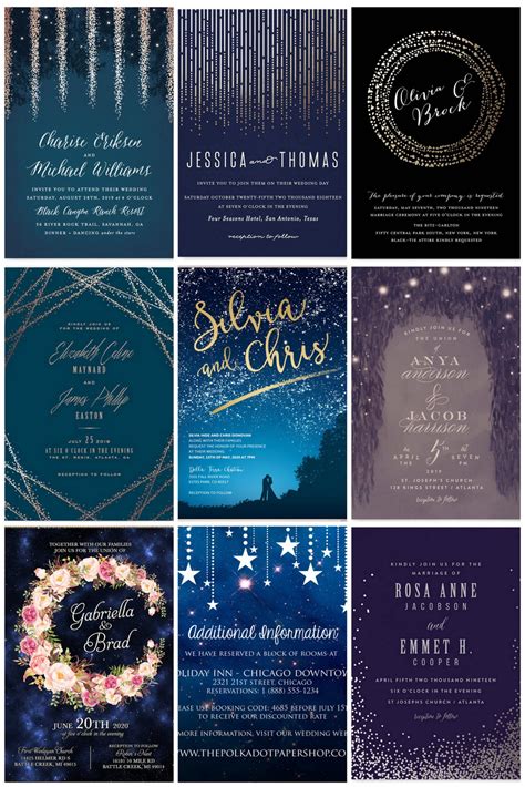 16+ Starry Night Celestial Wedding Invitations To Light Up Your Life