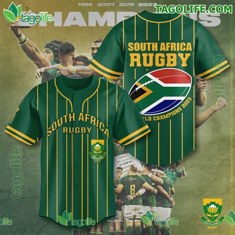 South Africa Rugby World Cup Champions 2023 Baseball Jersey - Tagolife