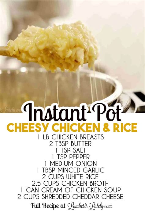 Instant Pot Cheesy Chicken and Rice (+ Video) | Lamberts Lately