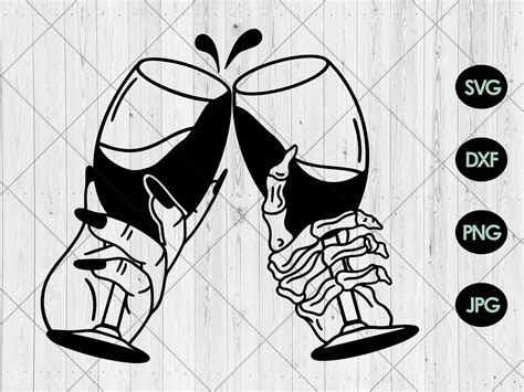 Hands Holding Wine Glass Svg Skeleton Hand Holding Wine Glass Etsy