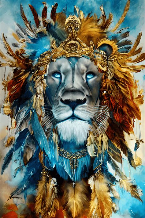 Raymond Swanley Abstract Lion Head Painting · Creative Fabrica