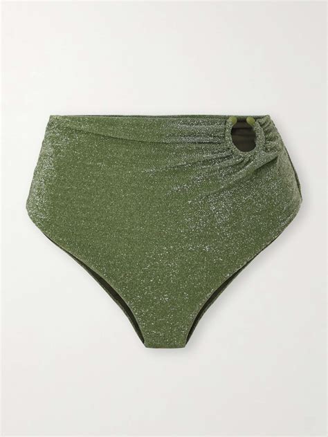 JOHANNA ORTIZ Taita Embellished Metallic Recycled Bikini Briefs NET A PORTER