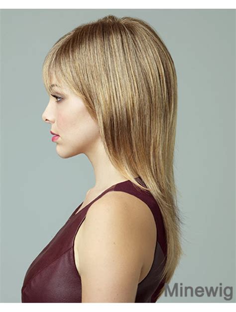 Modern Blonde Straight Layered Capless Long Wigs