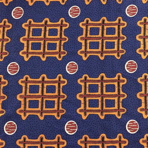 Blue And Orange African Fabric Dashiki Print Ankara Style Africa Blooms