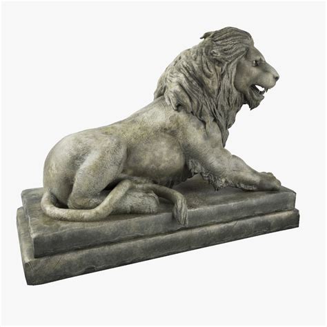 Stone Lion Sculpture 3d Model Facequad