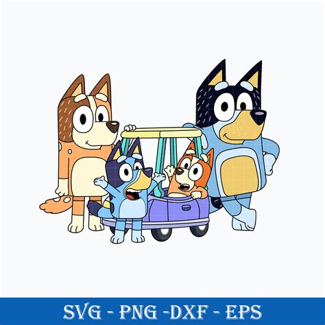 Family Bluey Dog Cartoon SVG, Bluey SVG, Cartoon SVG Digital - Inspire ...