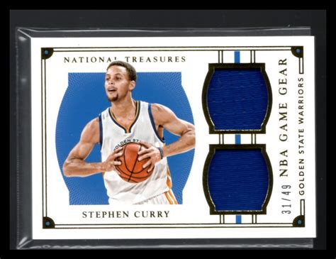 15 16 Panini National Treasures NBA Game Gear STEPHEN CURRY Dual Jersey