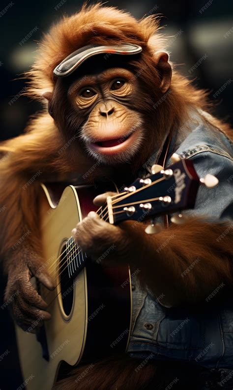 Premium Photo | Monkey playing guitar Monkey Music