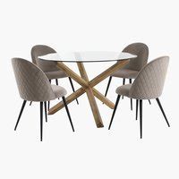 Agerby L Table Oak Kokkedal Chairs Grey Oak Jysk