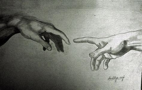 The Creation Of Adam Sketch at PaintingValley.com | Explore collection ...