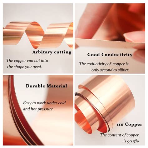 Buy Tynulox Pure Copper Metal Foil Roll Mm X Mm X M Copper