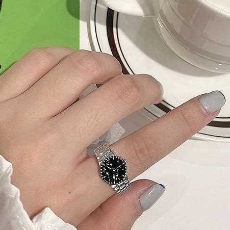 Jual Cincin Fashion Bentuk Jam Tangan Unik Berlapis Perak Perhiasan