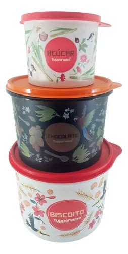 Tupperware Tupper Caixa Floral Chocolate Biscoito E Açúcar