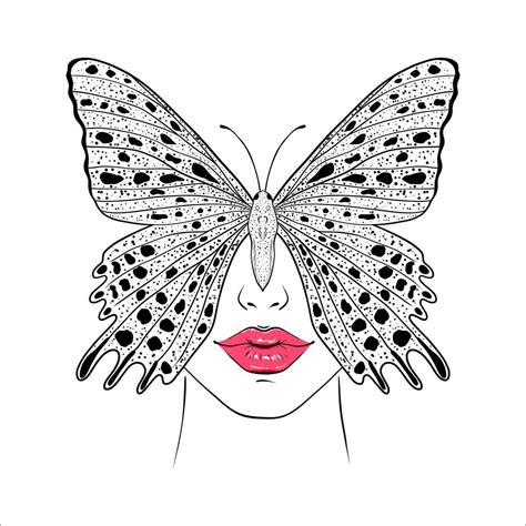 Butterfly And Woman Face Vector Art At Vecteezy