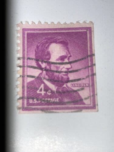 VERY RARE Purple Abraham Lincoln 4 Cent Stamp Cancelled Corner EBay