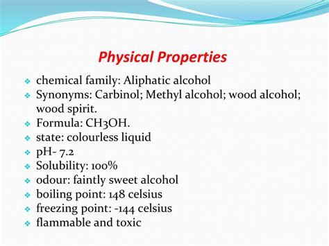 Methyl Alcohol Structure