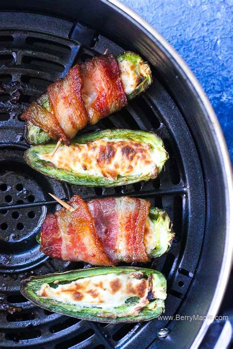 Air Fryer Bacon Wrapped Jalapeno Poppers Berry Maple