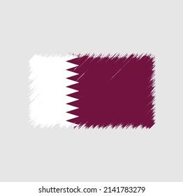 Qatar Flag Brush Strokes National Flag Stock Vector Royalty Free