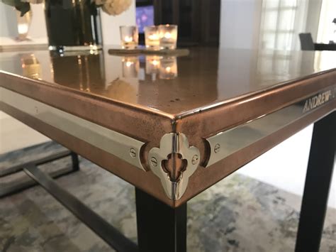 Antique Patinated Copper Dining Table Andrew Nebbett Designs