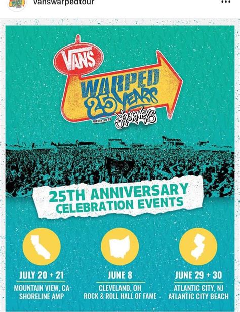 Warped tour 25 years. Pre sale Feb 25 lineup march 1 : r/warpedtour