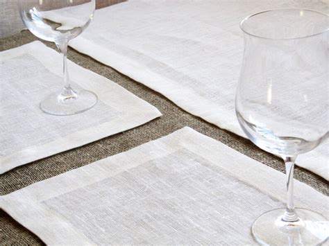 White Linen Placemat Handmade Linen Table Decor Wedding Etsy