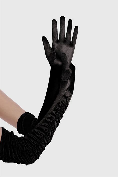 Shop 1920s Gloves 20 5 Pleated Satin Stretchy Gloves Babeyond