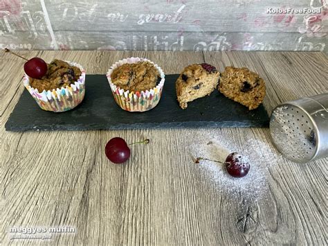 Cseresznyés gluténmentes muffin tejmentes tojásmentes élesztőmentes