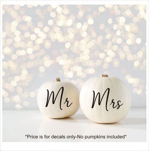 Mr And Mrs Pumpkin Decals Wedding Decal Vinyl Decor For Fall Wedding Mr