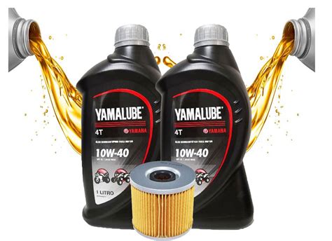 Kit Troca De Leo Moto Yamaha Yamalube W Semissint Tico Filtro De