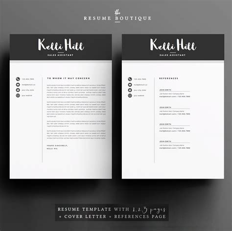 Resume Template 5 Pages CV Template Cover Letter References for MS Word Instant Digital Download ...