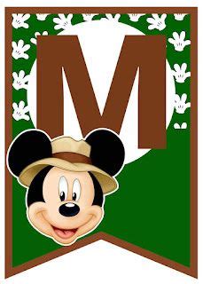 Kits Imprimibles Gratis Banderines Mickey Safari Para Imprimir